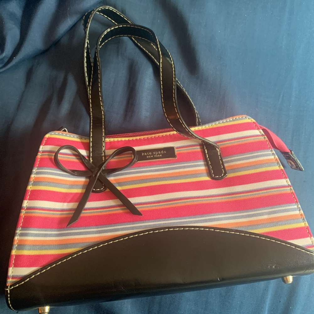 Vintage Kate Spade Striped Purse 90’s Multicolored with Bow